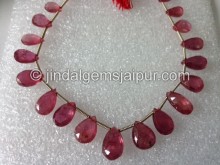 Ruby Faceted Pear Gemstone Beads